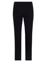 Stretch-Suede Cropped Pants