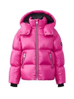 Little Girl's & Jesse Lustrous Lightweight Down Hooded Jacket