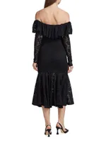 Alessia Off-The-Shoulder Lace Midi Dress