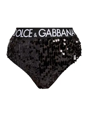 Sequin Logo Bikini-Cut Briefs