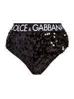 Sequin Logo Bikini-Cut Briefs