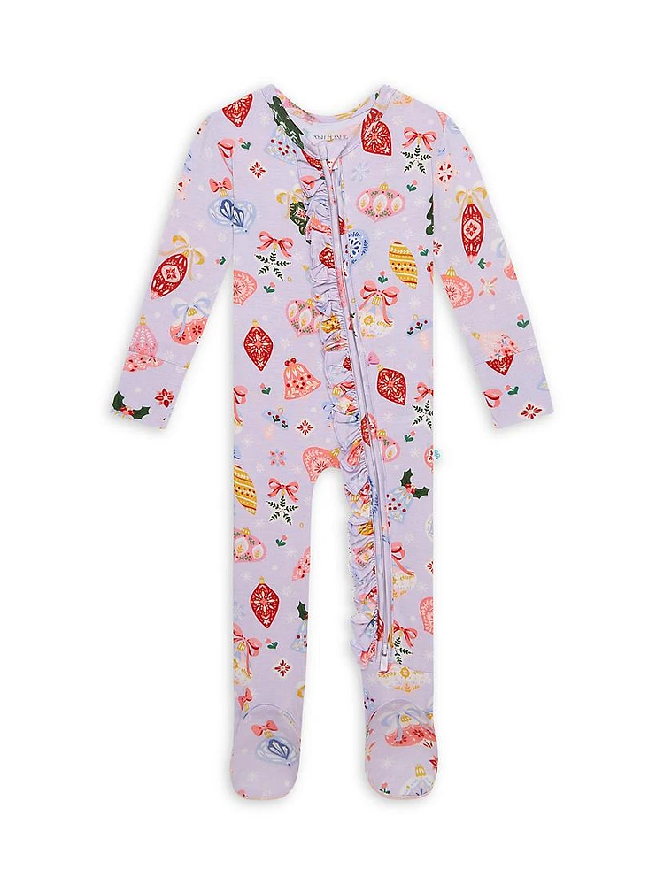 Baby Girl's Holly Ruffled One-Piece Footie