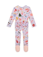 Baby Girl's Holly Ruffled One-Piece Footie