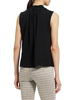 Sleeveless Silk Shell Top