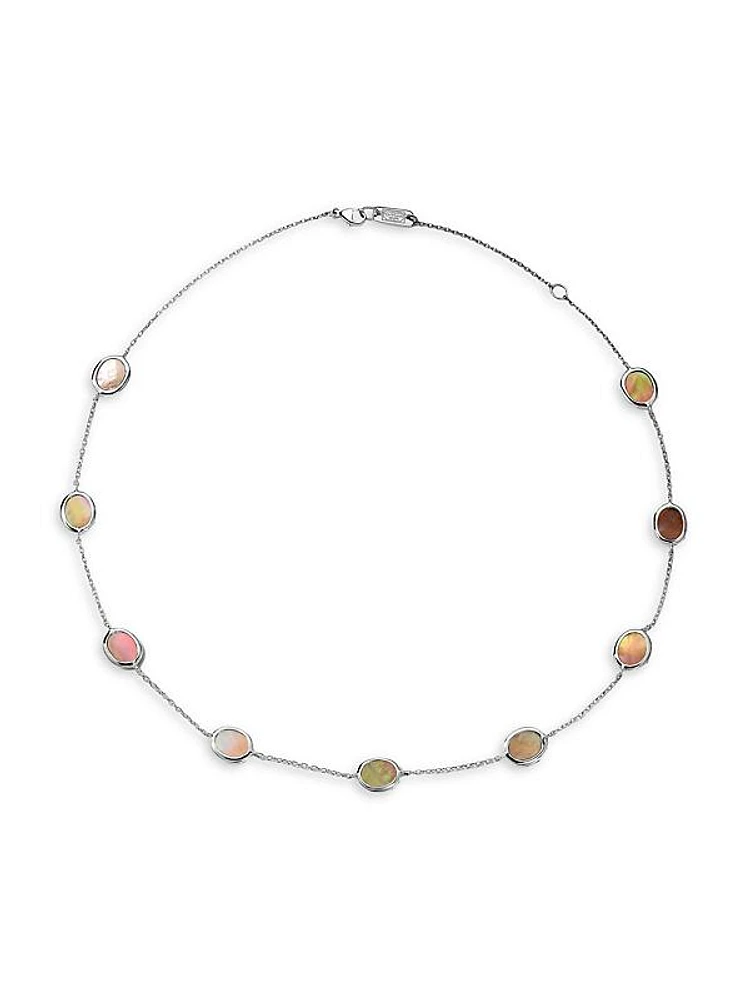 Confetti Sterling Silver & Brown Shell Short Station Necklace