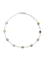 Confetti Sterling Silver & Brown Shell Short Station Necklace