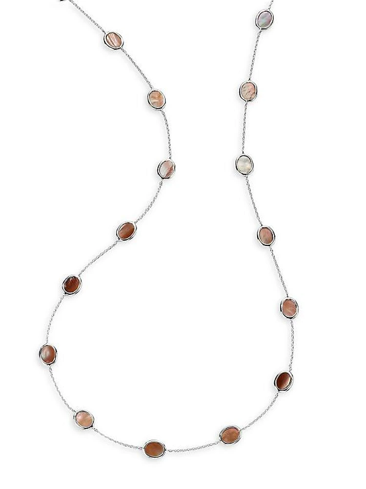 Confetti Sterling Silver & Shell Long Station Necklace