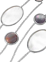 Polished Rock Candy Sterling Silver & Multi-Stone Long Station Necklace