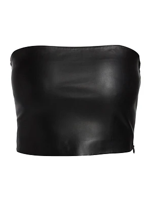 Faux Leather Tube Top