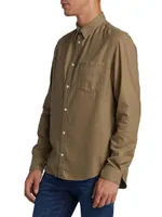 Brushed Flannel Button-Up Shirt