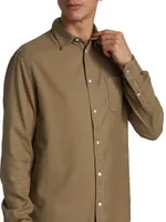 Brushed Flannel Button-Up Shirt