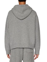 Cashmere Knit Zip-Up Hoodie