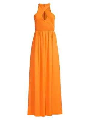 Criss Cross Halter Maxi Dress