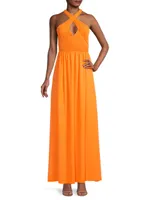 Criss Cross Halter Maxi Dress