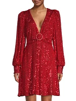 Sequined O-Ring Minidress