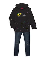 Little Boy's & Boy's Mini Paint Splatter Louis Hoodie