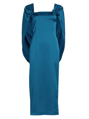 August Satin Cape Midi-Dress