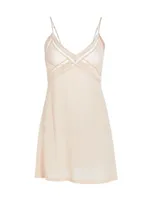 Mesh Panel Slip Dress