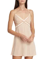 Mesh Panel Slip Dress