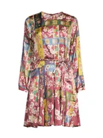 Laurie Pippa Belted Patchwork Minidress