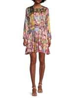 Laurie Pippa Belted Patchwork Minidress