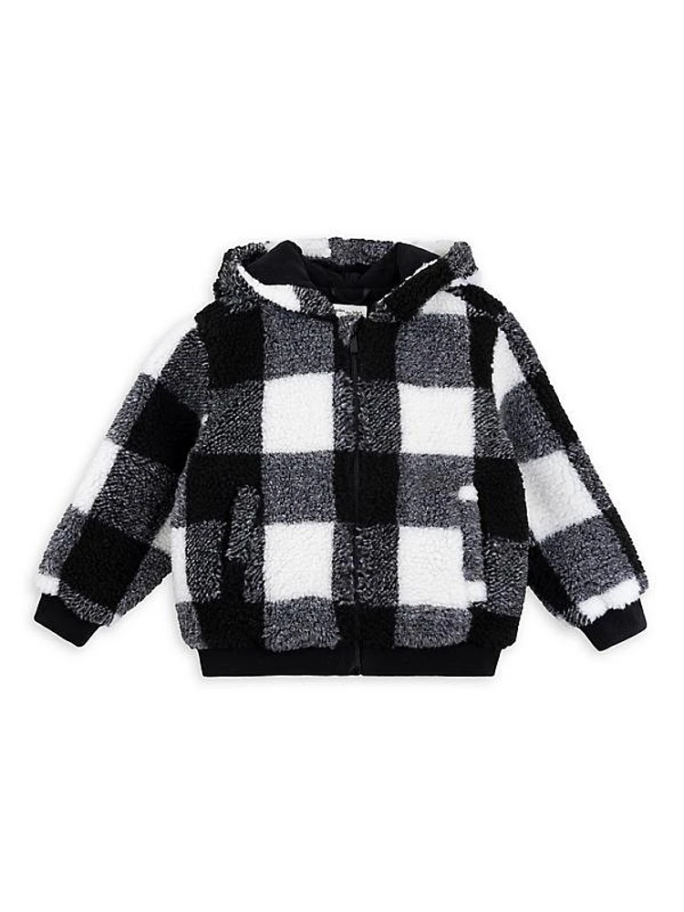 Baby Boy's Checkered Sherpa Hoodie