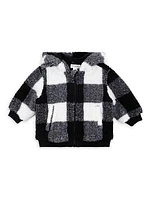 Baby Boy's Checkered Sherpa Hoodie