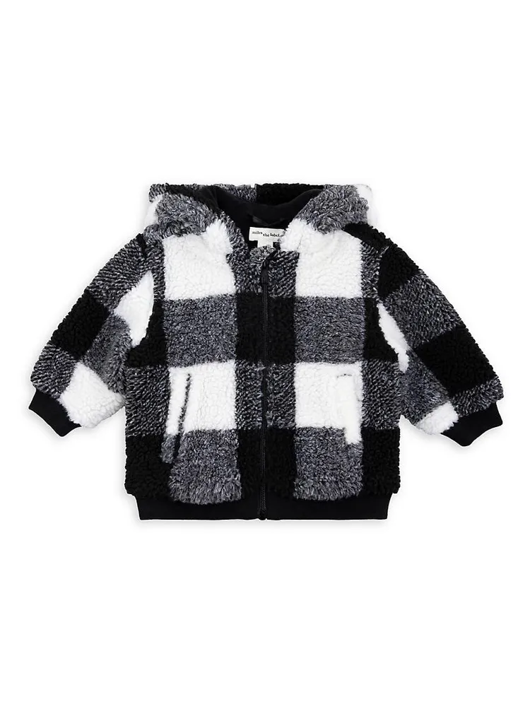 Baby Boy's Checkered Sherpa Hoodie