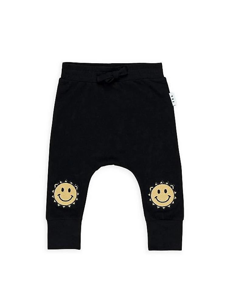 Baby's & Little Kid's Sunny Bear Knee Drop Crotch Joggers