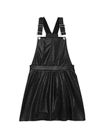 Girl's Faux Leather Overall Dress