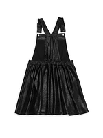 Girl's Faux Leather Overall Dress