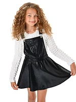 Girl's Faux Leather Overall Dress