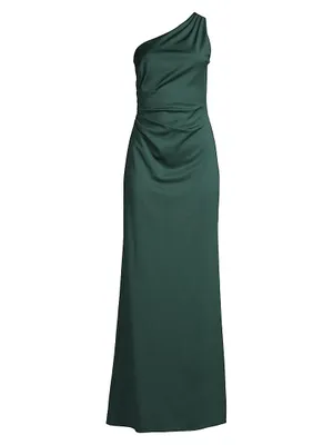 Cece Asymmetric Stretch Crepe Gown