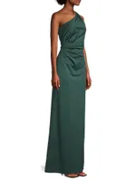 Cece Asymmetric Stretch Crepe Gown