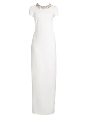 Petra Embellished Stretch Crepe Gown