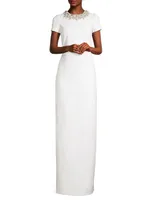 Petra Embellished Stretch Crepe Gown