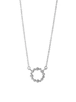Cosmic 18K White Gold & Diamond Circle Pendant Necklace