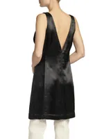 High Shine Satin Minidress