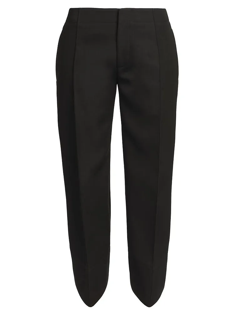 Compact Wool Flat-Front Trousers