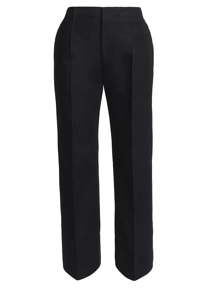 Canvas Flat-Front Trousers