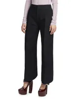 Canvas Flat-Front Trousers