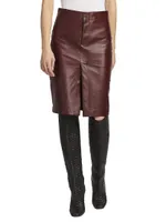 Nappa Leather Pencil Skirt