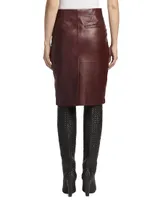 Nappa Leather Pencil Skirt