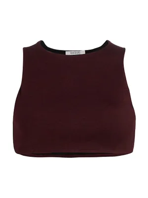 Cropped Sleeveless Knit Top