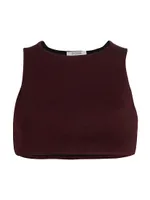 Cropped Sleeveless Knit Top