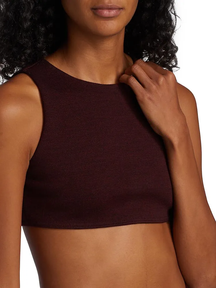 Cropped Sleeveless Knit Top