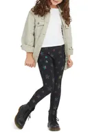 Little Girl's & Faux Leather Star Leggings