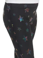 Little Girl's & Faux Leather Star Leggings