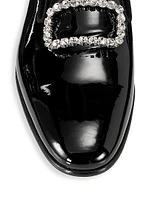 Mariocc Crystal Buckle Patent Leather Loafers