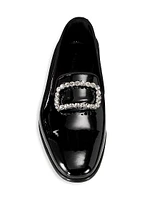 Mariocc Crystal Buckle Patent Leather Loafers